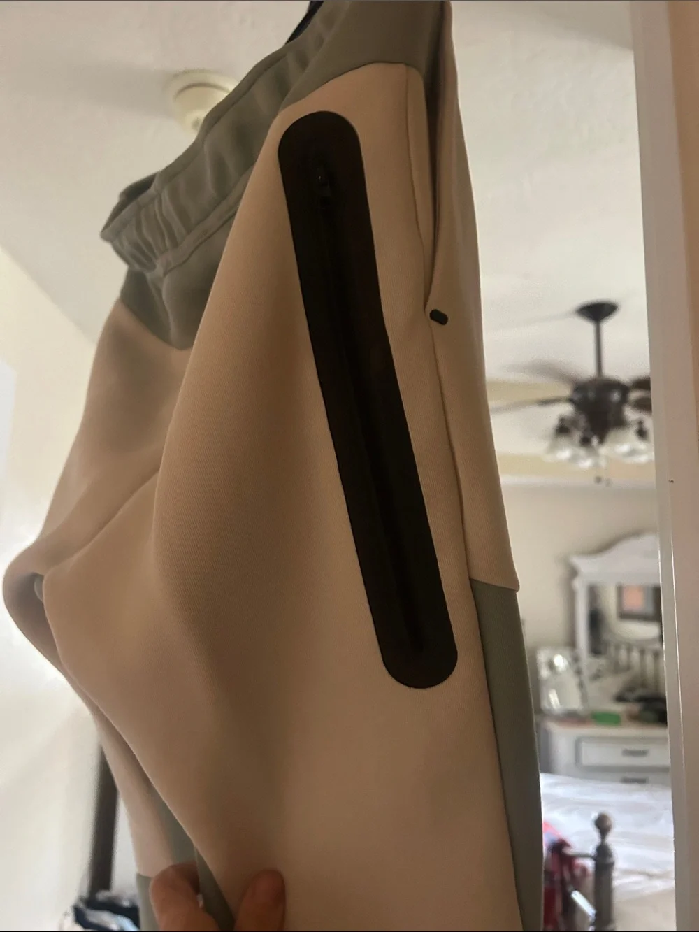 Nike Tech Fleece Kids Sage Green and White Colorblock Joggers
